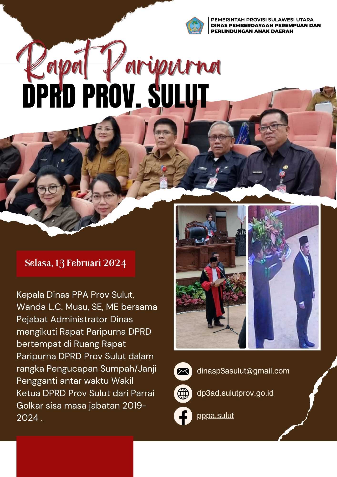 Rapat Paripurna DPRD Prov. Sulut | Selasa, 13 Februari 2024